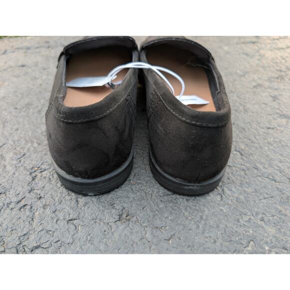 Old Navy Women's Black Faux Suede Penny Loafers Sz 8 Flats Slip On Shoes NWT - Picture 5 of 7